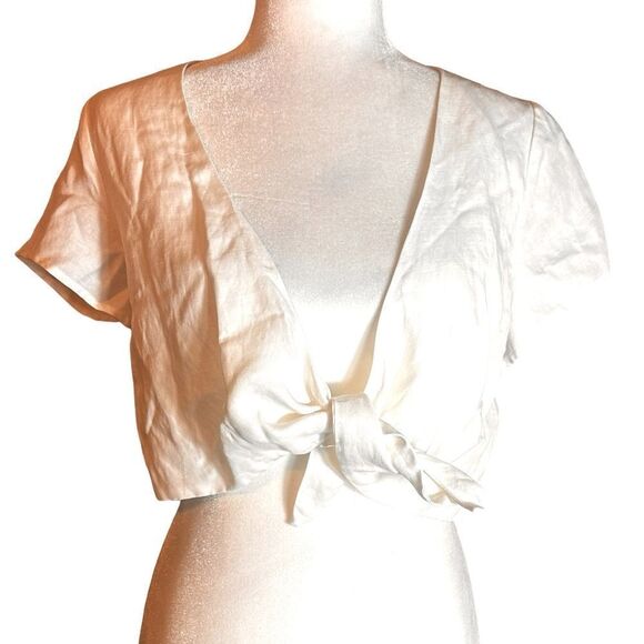 Kookai Bleached White Merrywell Wrap Top NWT Size 36 / US Small 📦 - Picture 1 of 10